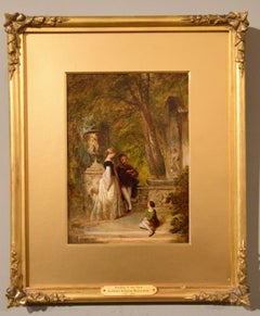 Oil Painting by Arthur Joseph Woolmer "Reading in the Park"