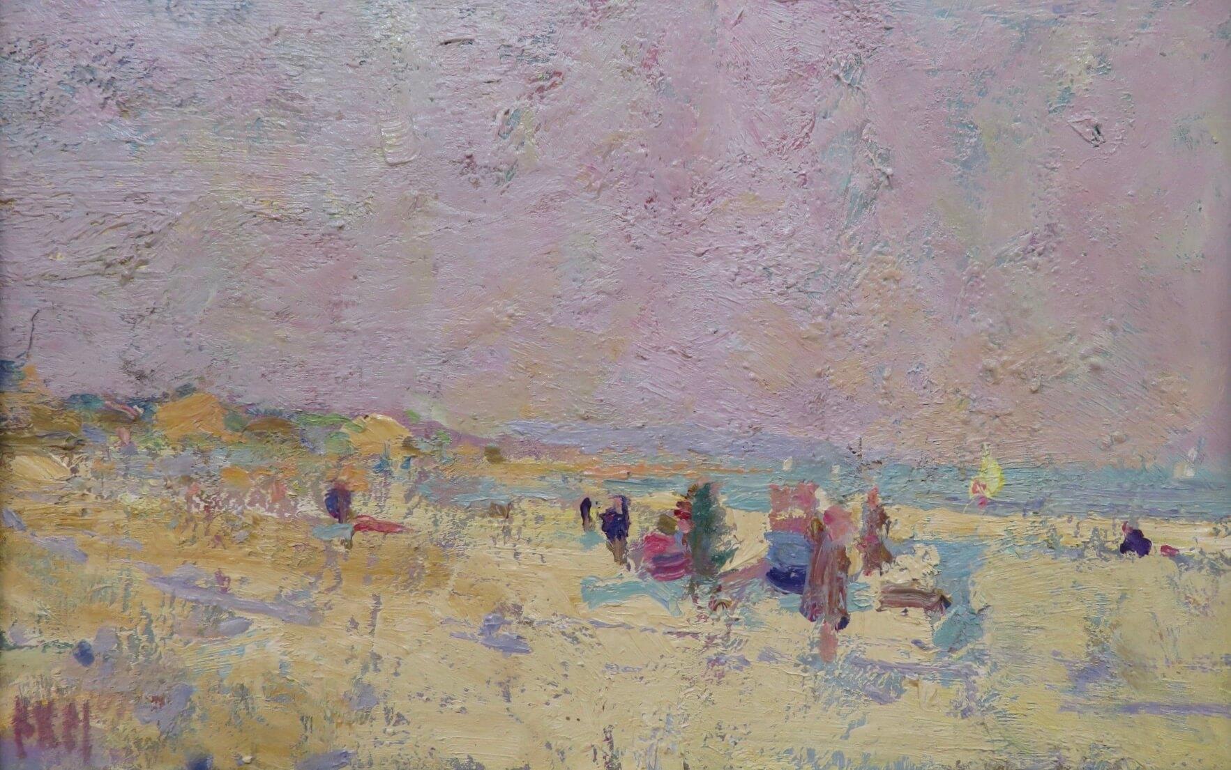 Arthur Karl Maderson, peinture à l'huile post-impressionniste originale, Scène de plage IRISH 5