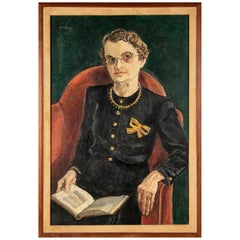 Arthur Kaufmann, huile sur toile, portrait de Edith Margaret Edwards, Wormley, 1941