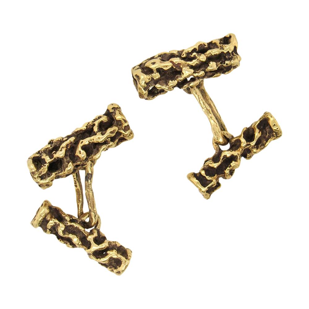 Arthur King 18 Karat Gold Nugget Cufflinks