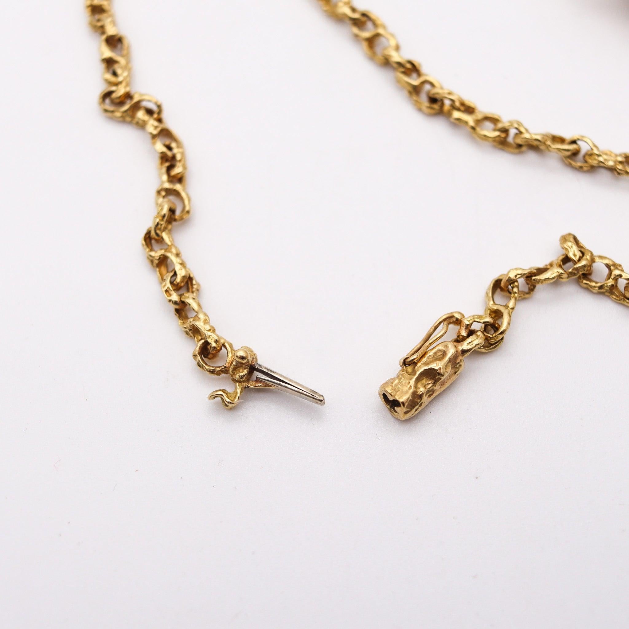 ARTHUR KING 1970 Organische Halskette, Kette aus 18 Karat Gold mit Quarz Matrix und Diamanten im Angebot 2