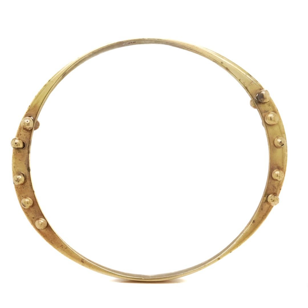 Modernist Arthur King Bronze Bangle Bracelet For Sale