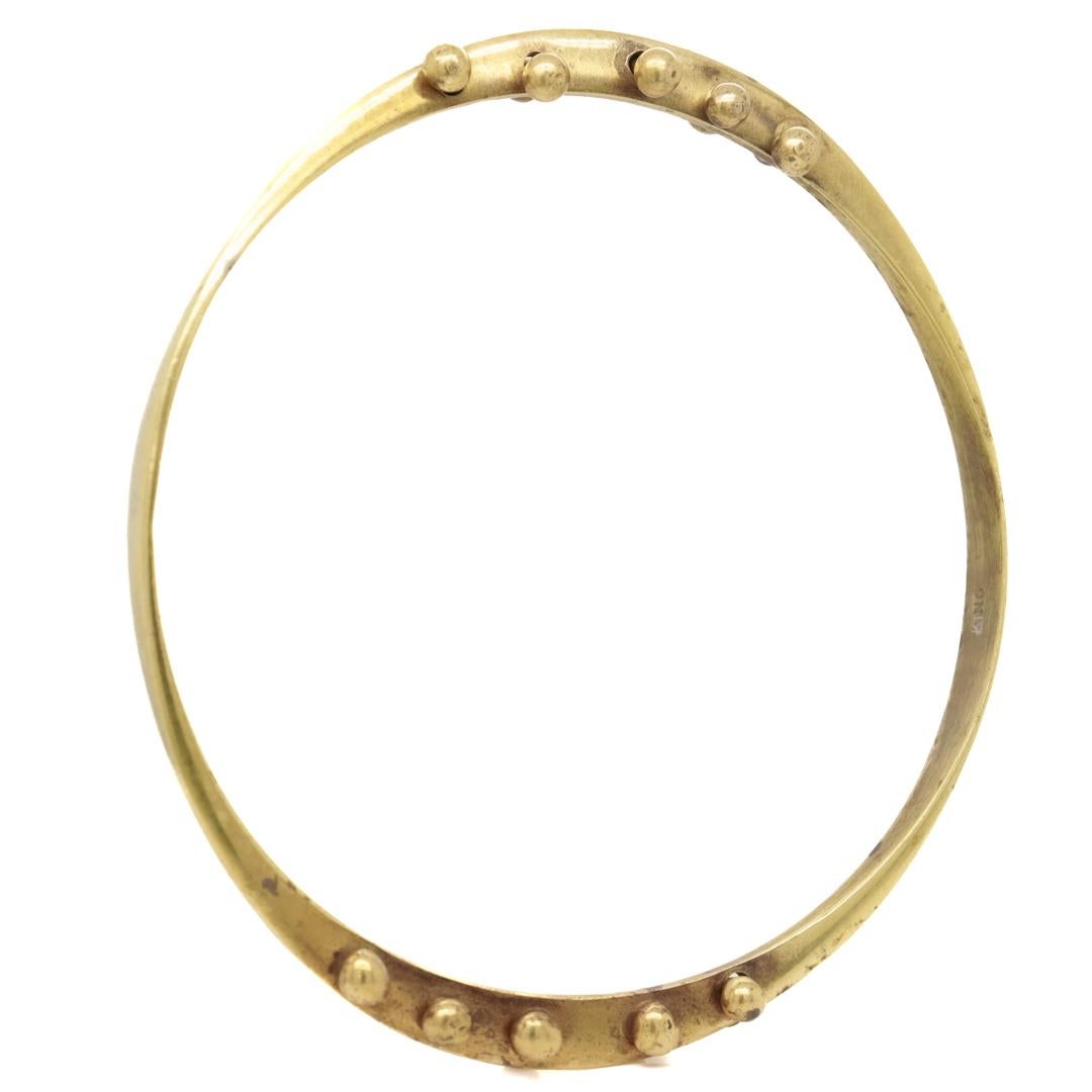 Women's Arthur King Bronze Bangle Bracelet For Sale