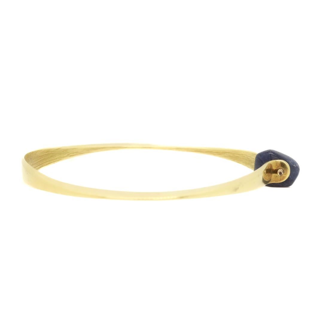 Arthur King Bronze & Lapis Bangle Bracelet 5