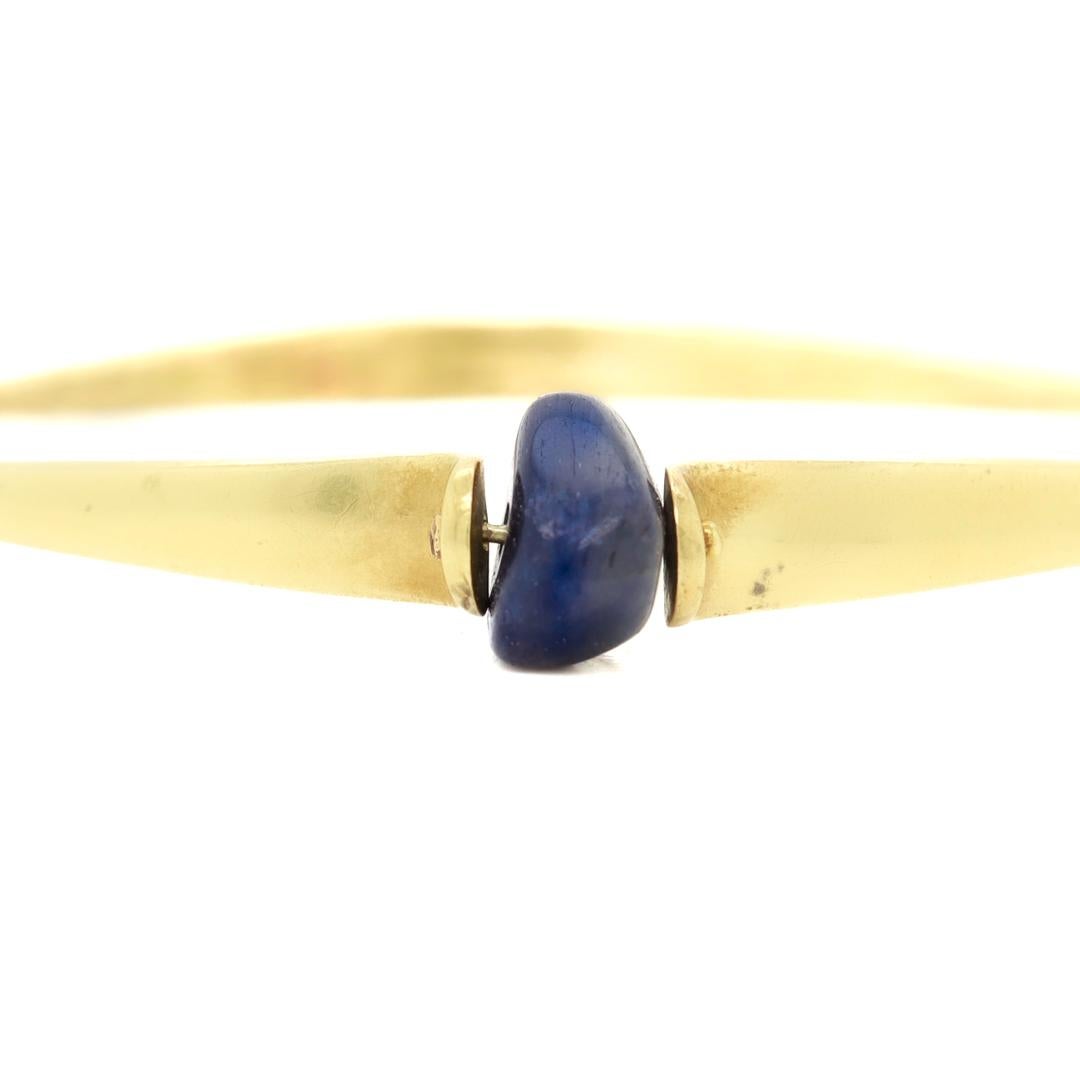 Arthur King Bronze & Lapis Bangle Bracelet 6