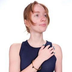 Arthur King Bronze & Lapis Bangle Bracelet