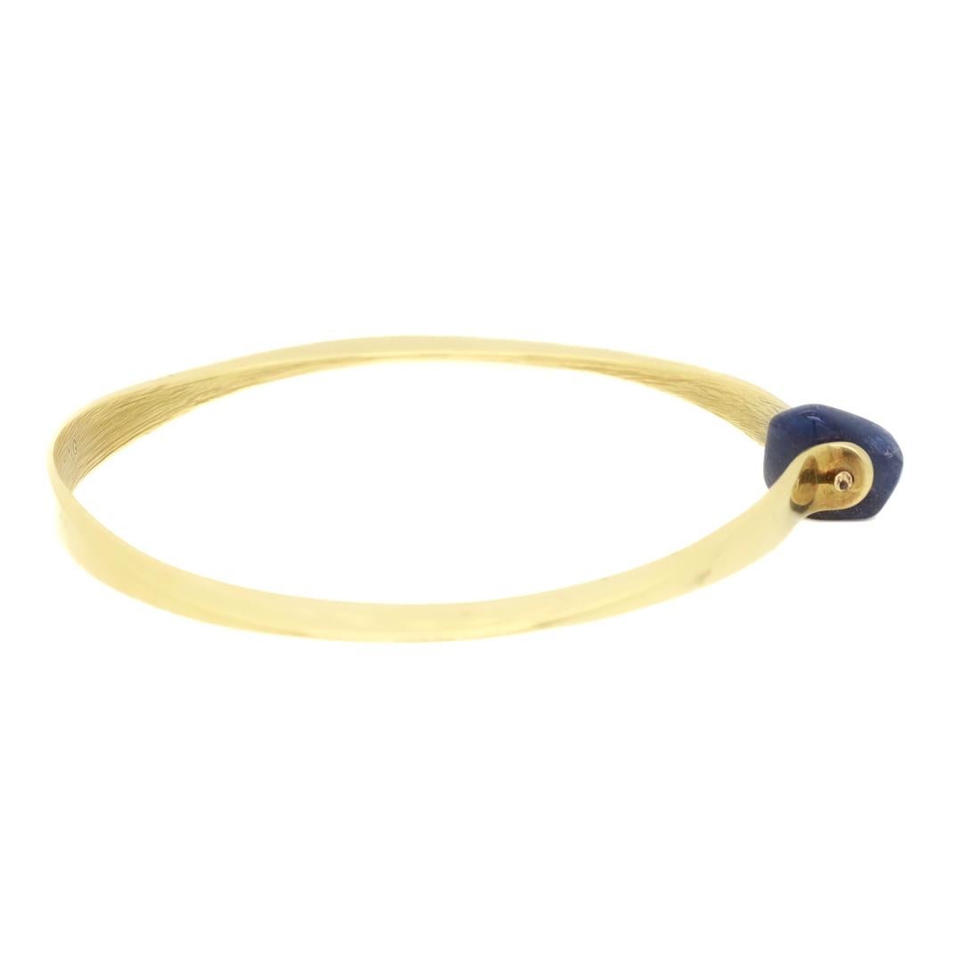 Arthur King Bronze & Lapis Bangle Bracelet 4