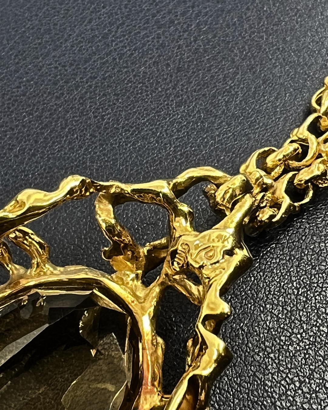 Arthur King Citrine and 18K Gold Pendant Necklace, c. 1970 1