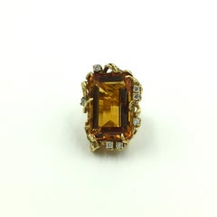 Arthur King Citrine and Diamond Ring