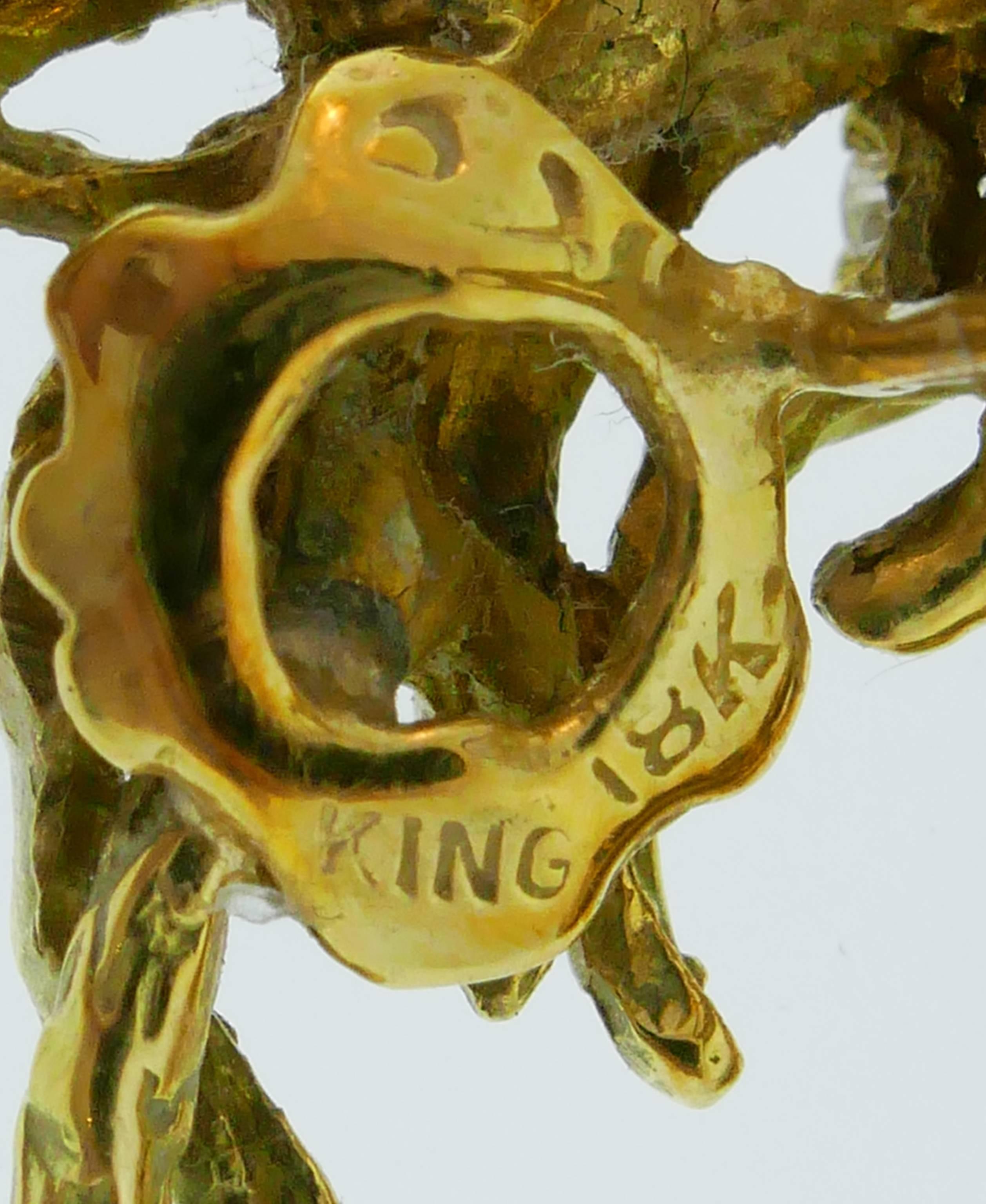 Arthur King Pearl Diamond Yellow Gold Earrings 5