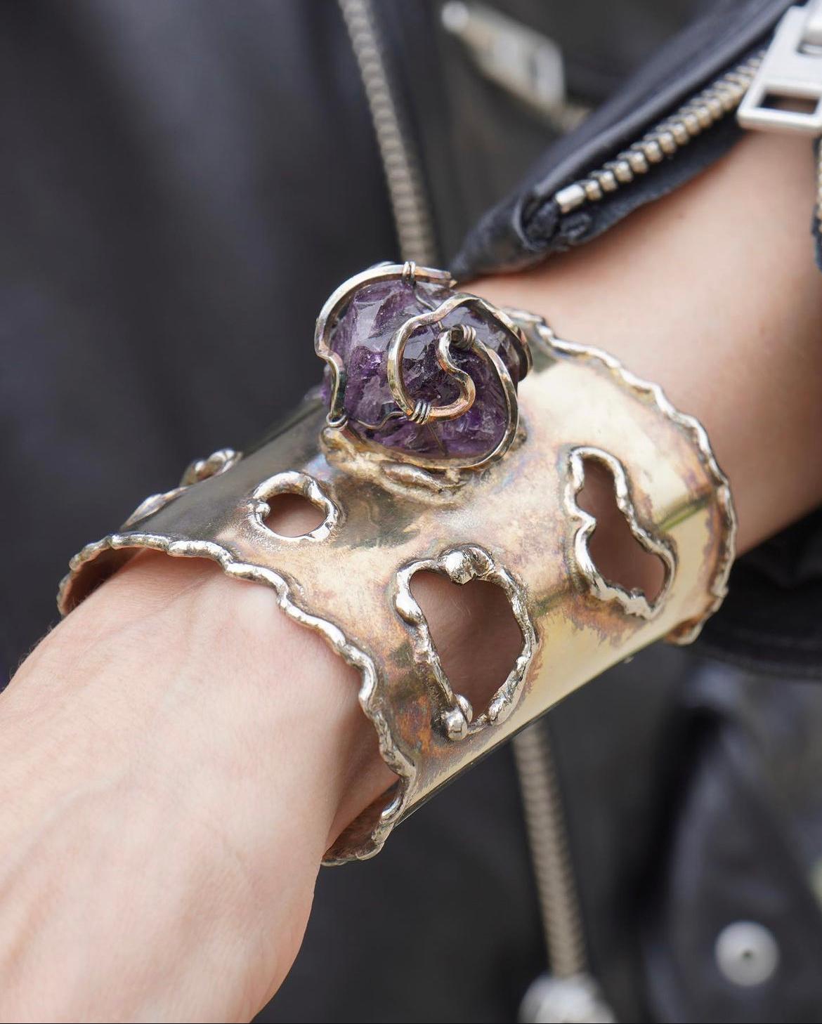 Arthur King Bracciale d'argento con ametista in vendita 5