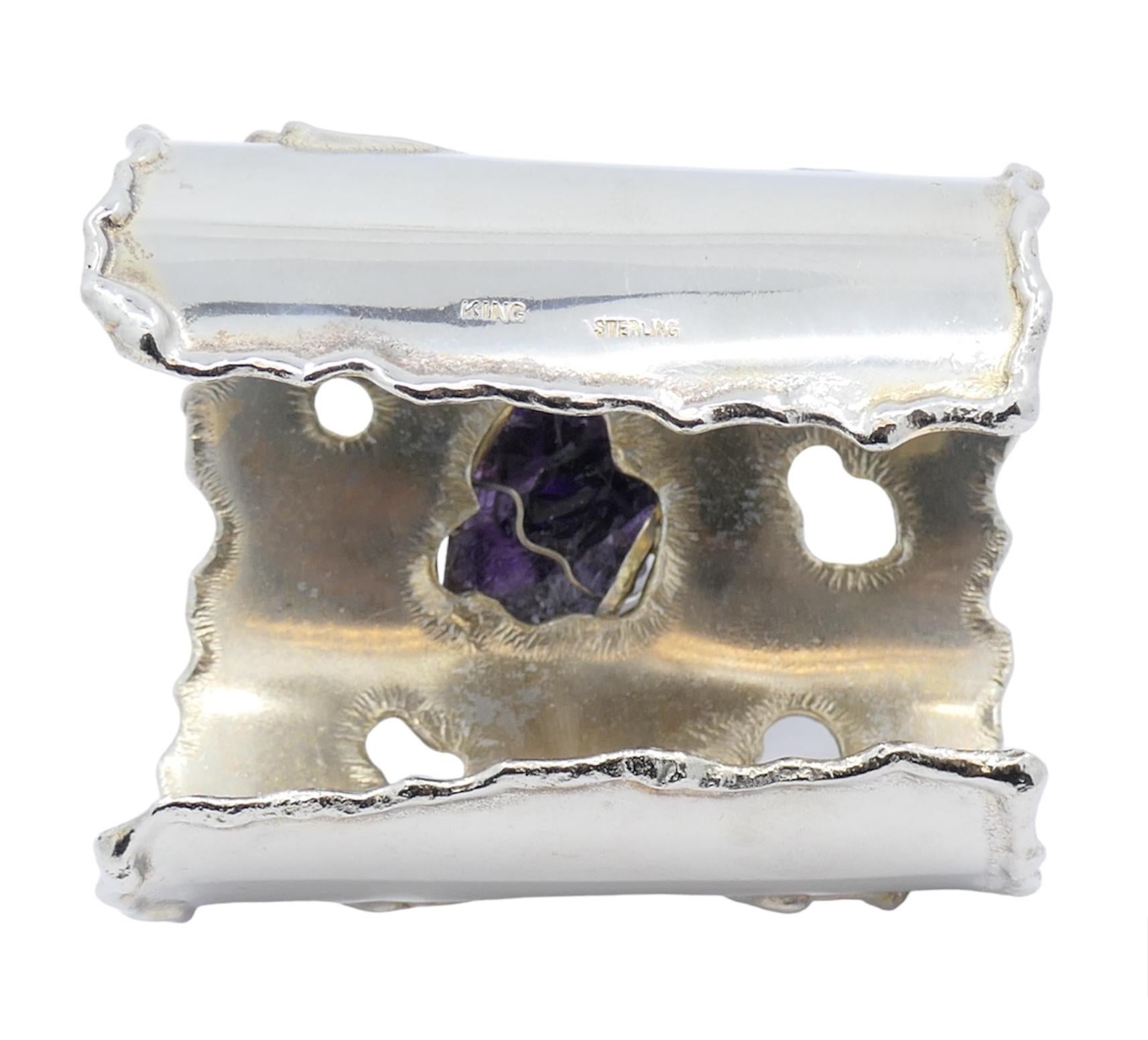 Arthur King Bracciale d'argento con ametista in vendita 2