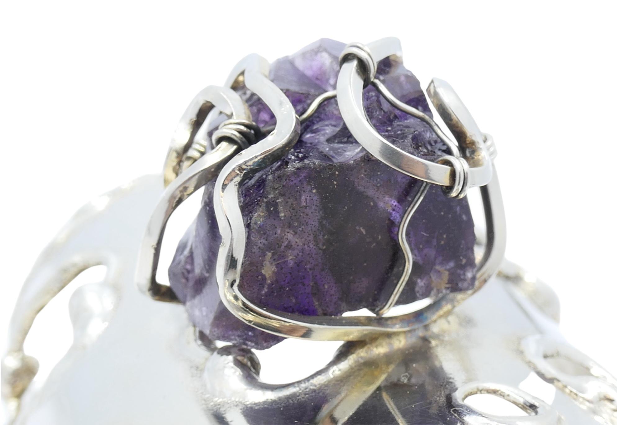 Arthur King Bracciale d'argento con ametista in vendita 4