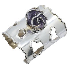 Arthur King Silber Amethyst-Manschettenarmband aus Silber