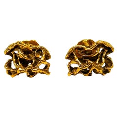Arthur King Vintage Yellow Gold Nugget Cufflinks