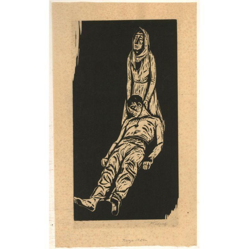 Arthur Kolnik (1890-1972) - Early 20th Century Woodcut, Despair For Sale 1