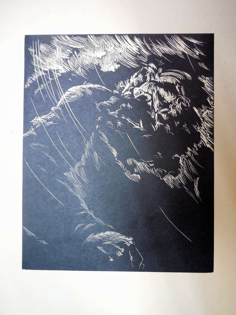Figurative Print di Arthur Kolnik - Espressionista  Ritratto in una giornata ventosa