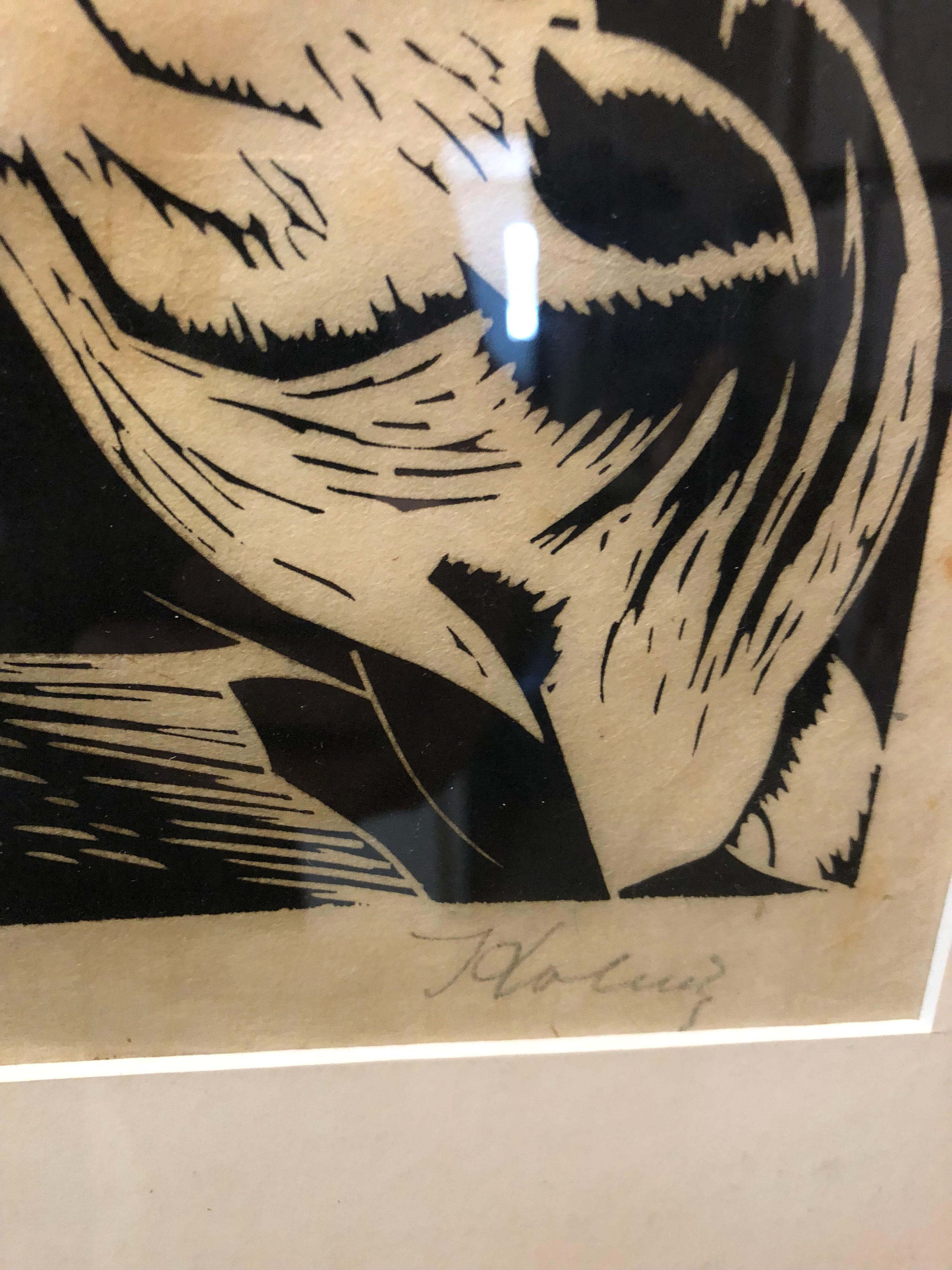 Polnischer, französischer, expressionistischer Judaica-Holzschnitt Had Gadya aus dem Passover Haggadah, Judaica (Expressionismus), Print, von Arthur Kolnik