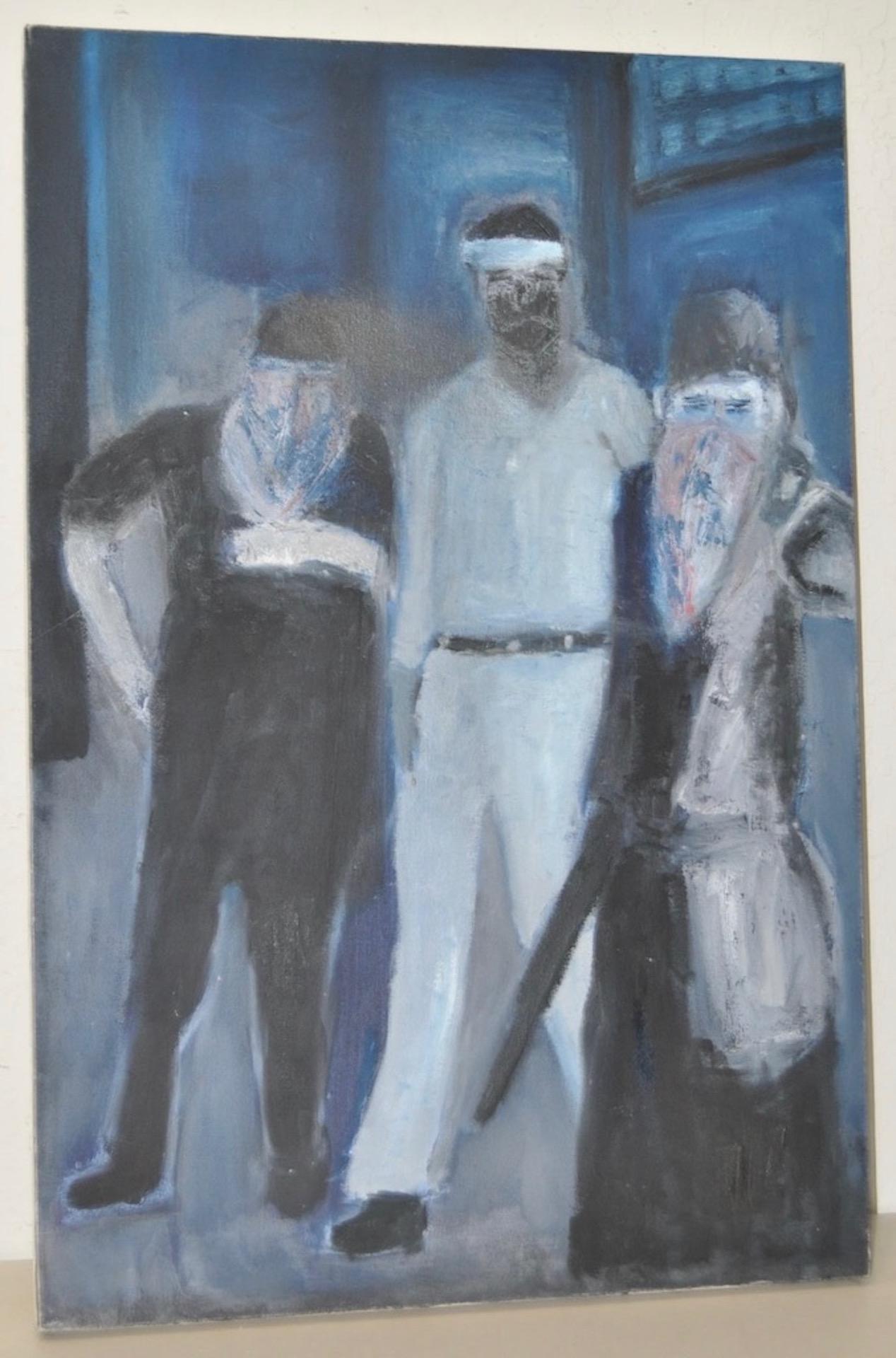 Figurative Painting de Arthur Krakower - Arthur J. Krakower "31 de diciembre de 1996" Pintura al óleo original c.1996