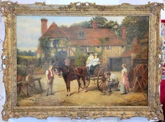 Ladies in Horse Carriage /// Arthur Langley Vernon English City Scene Equestrian