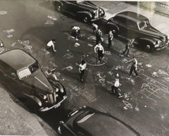 Chalk Games, 1950 Silver Gelatin Print, Signed, 20th Century