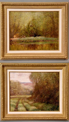 Oil Painting pair by Arthur Lowe "In the Vale of Belvoir"