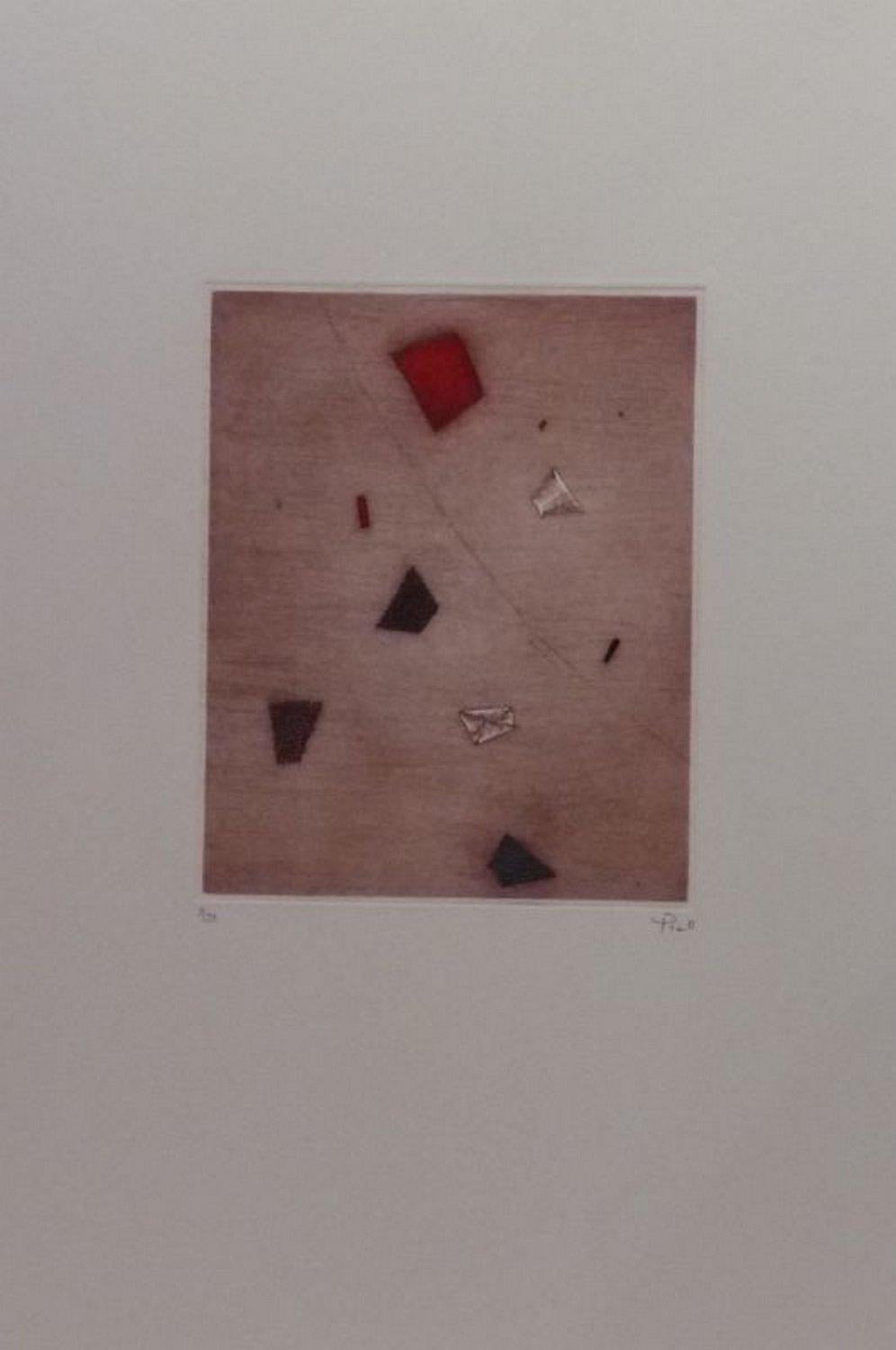 Arthur Luiz Piza Abstract Print - Le rouge d'en haut 