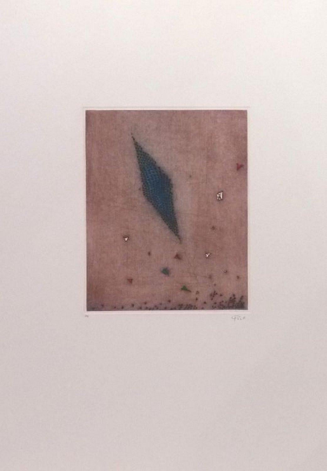 Arthur Luiz Piza Abstract Print - Losange Bleu