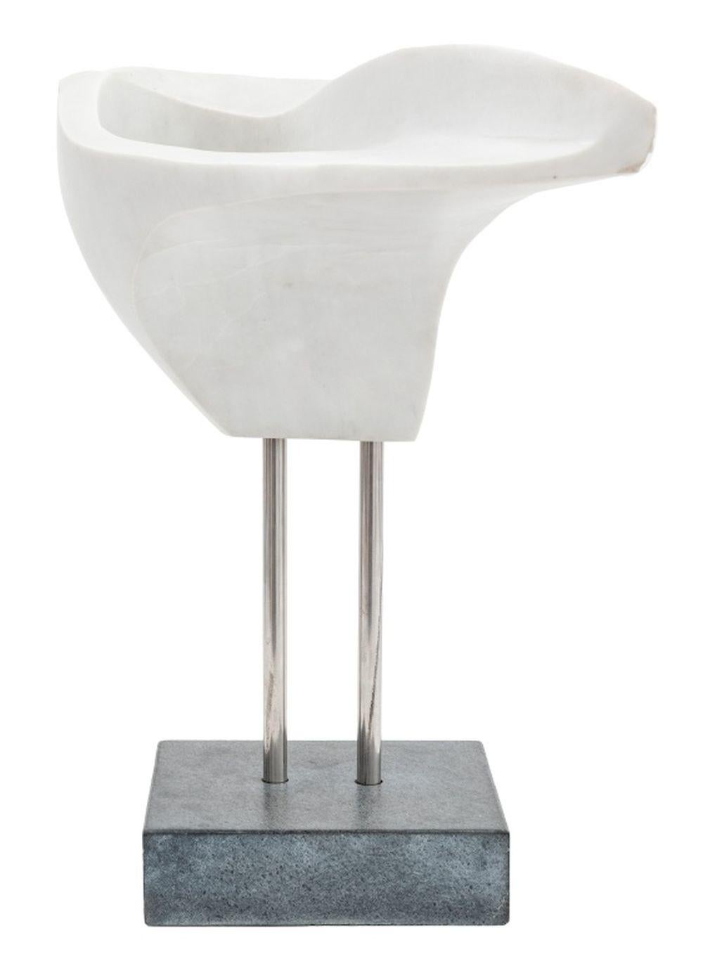 Postmoderno Arthur M. Bernhang Gray Marble Sculpture, 1985 in vendita