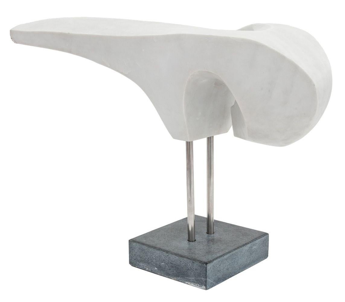 Marmo Arthur M. Bernhang Gray Marble Sculpture, 1985 in vendita