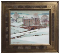Arthur Meltzer Original Oil On Canvas Painting Signed Rural Landscape Framed Art