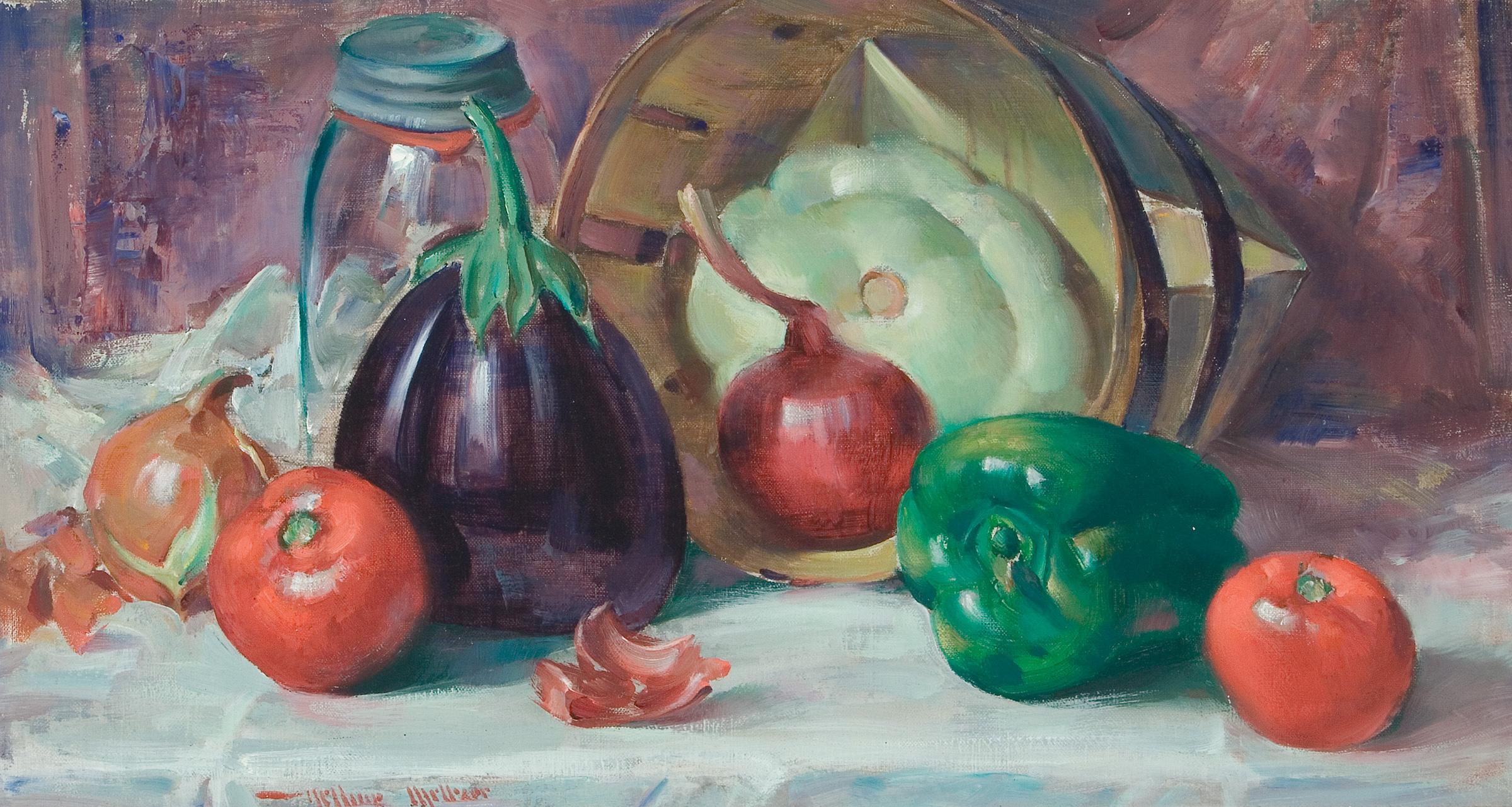 Green Pepper - Late Modernist Still Life - Painting by Arthur Meltzer