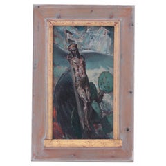 Arthur Meltzer, "Antique Crucifix" Oil Painting on Masonite