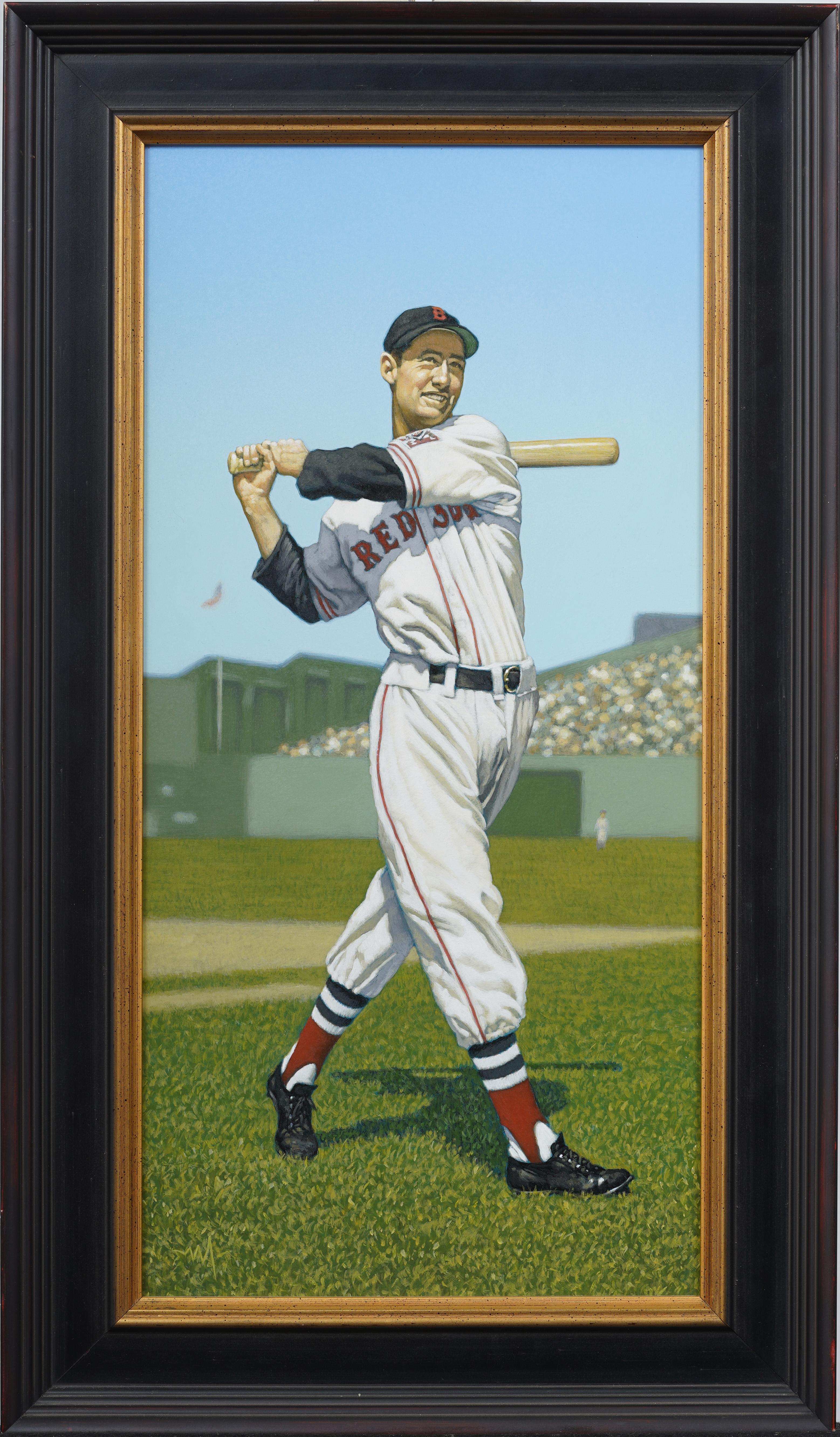 Vintage American Sporting Art Ted Williams Boston Red Sox Baseball Porträt