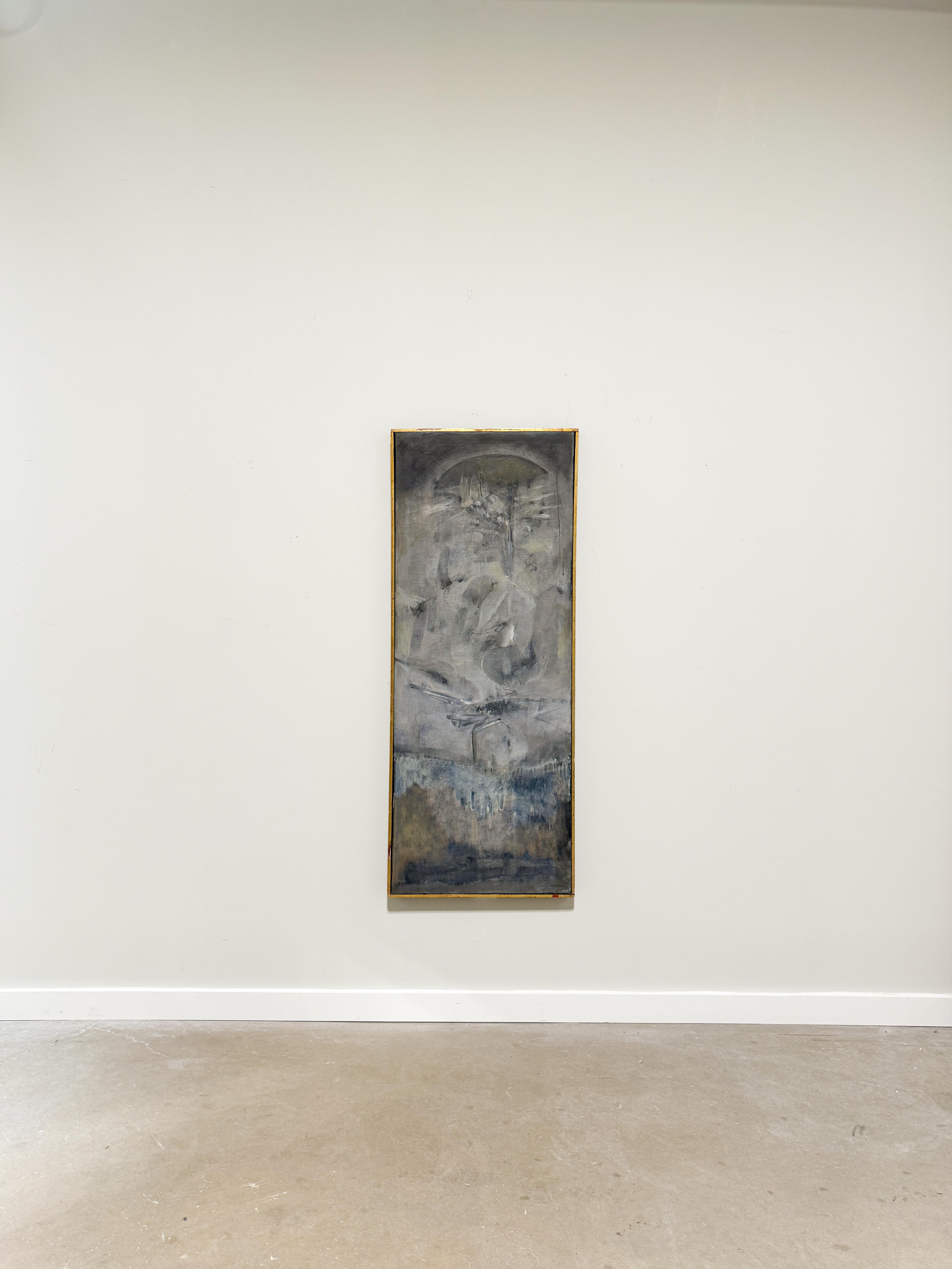 California native Arthur Okamura (1932-2009) studied at the Art Institute of Chicago and Yale University and taught at the California School of the Arts for over 30 years. The quiet tonal qualities of this abstract expressionist painting reflect the