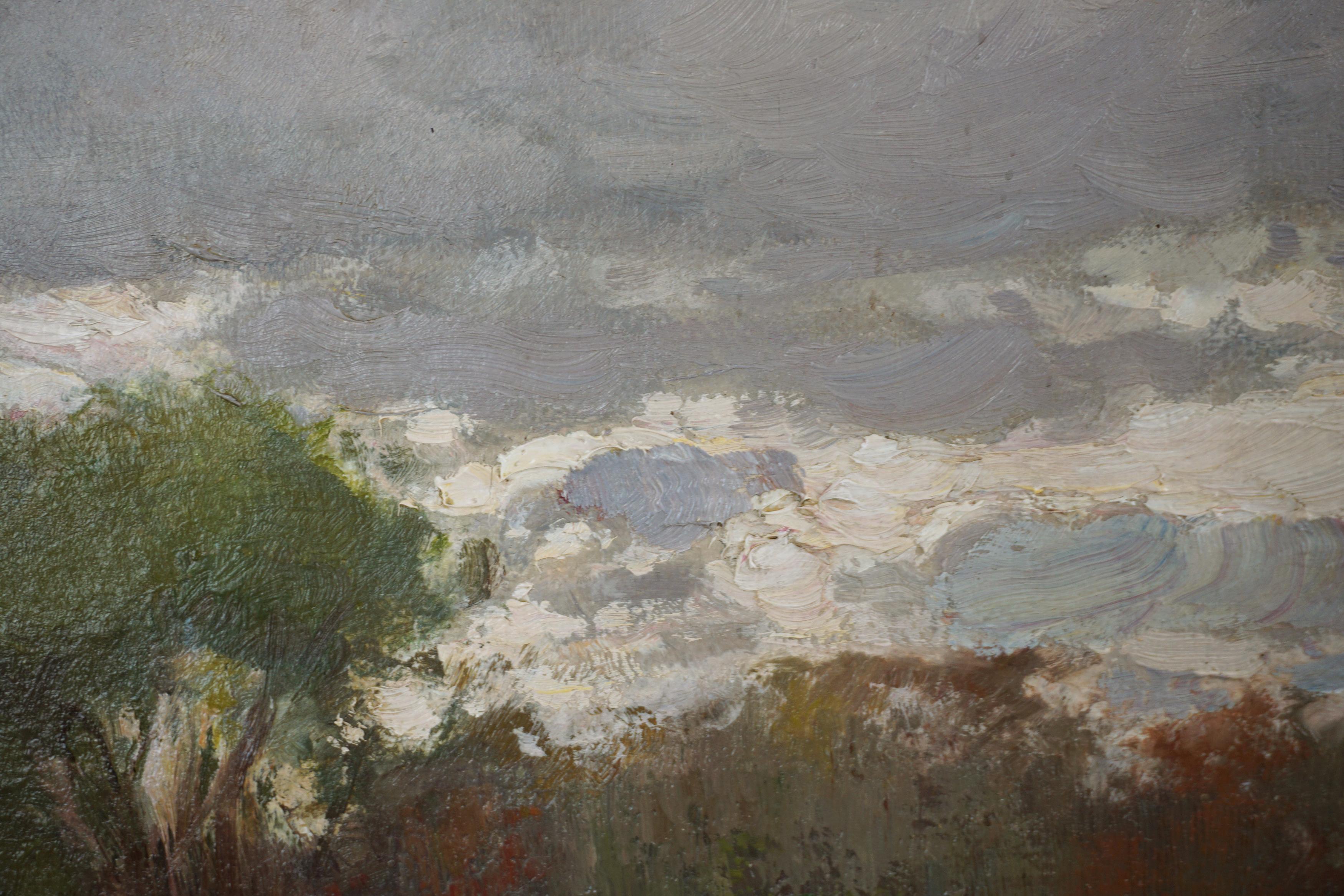 Deutsche impressionistische Flusslandschaft des späten 19. (Impressionismus), Painting, von Arthur Paetzold