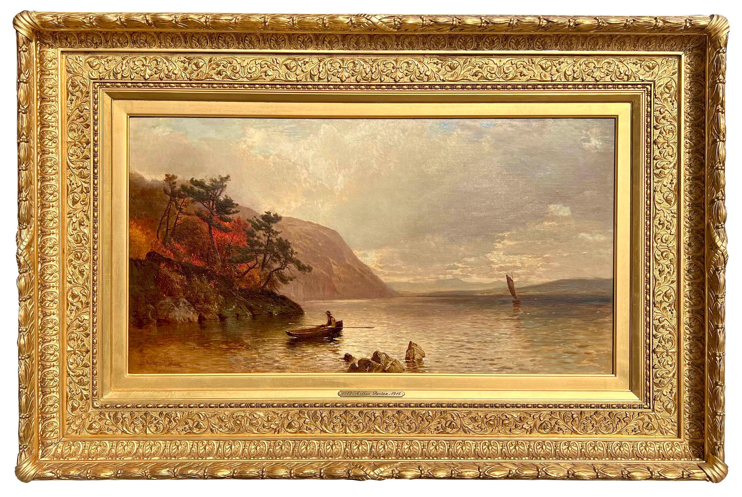 Autunno sul fiume Hudson di Arthur Parton (America, 1842-1914)