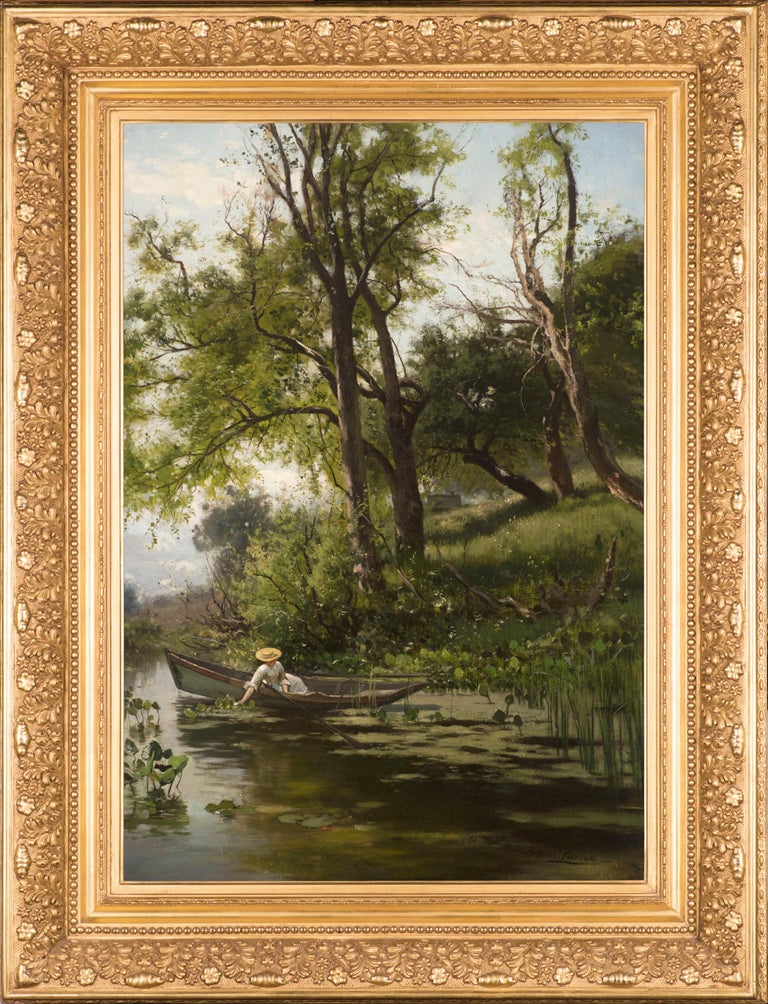 Arthur Parton - Woman in a Rowboat For Sale at 1stdibs