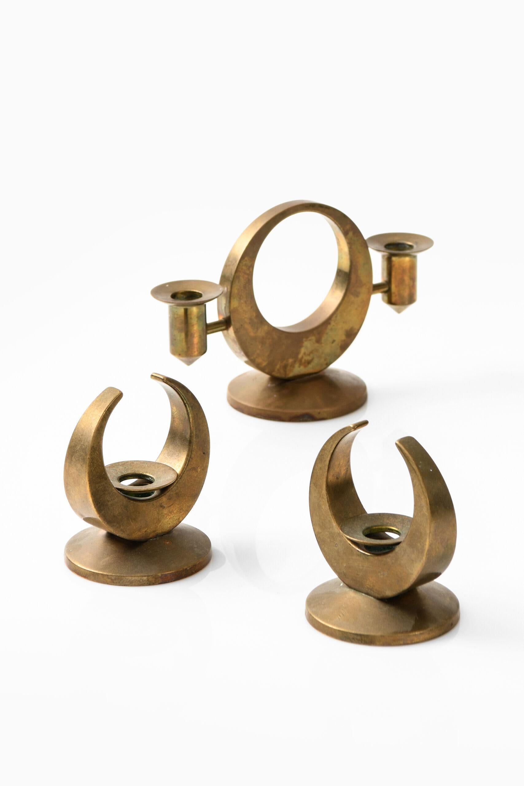 Scandinavian Modern Arthur Pe Candlesticks Produced in His Own Workshop Kolbäck in Sweden For Sale