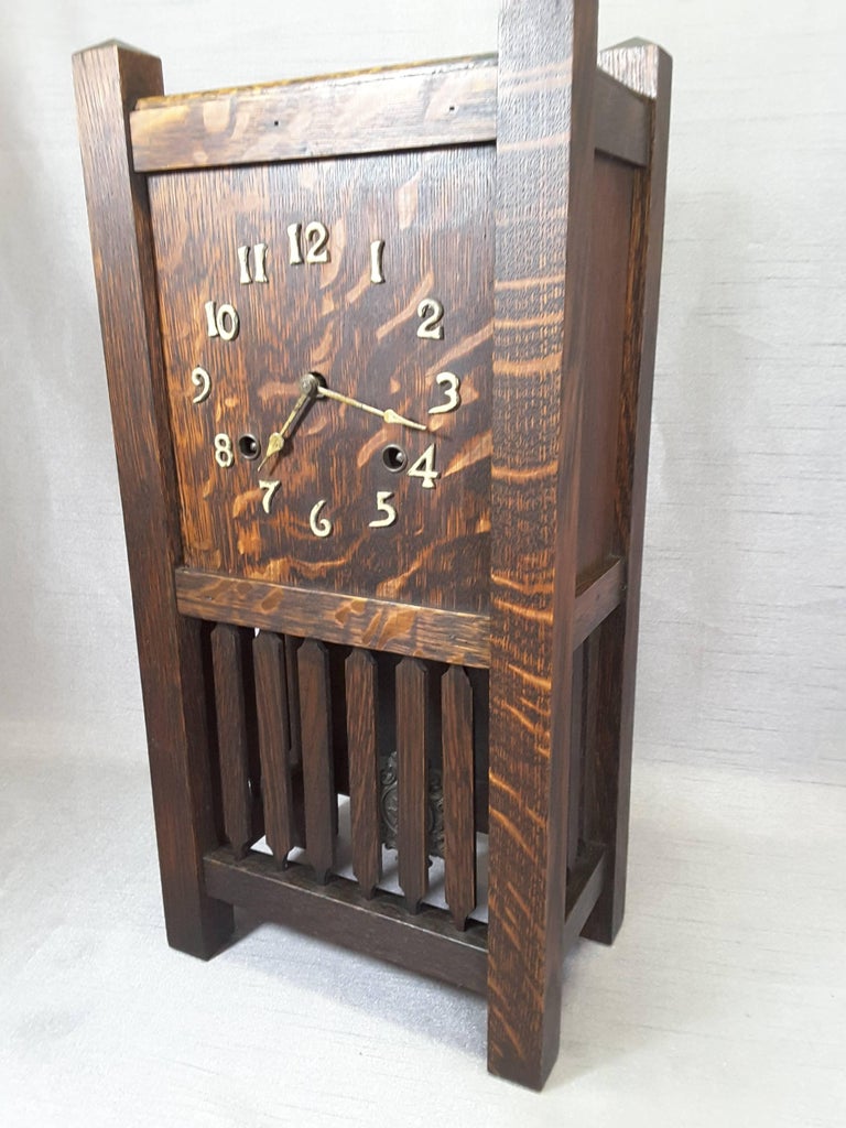 Arthur Pequegnat Mantle Clock, Tokio Model, Mission Style, Circa 1910