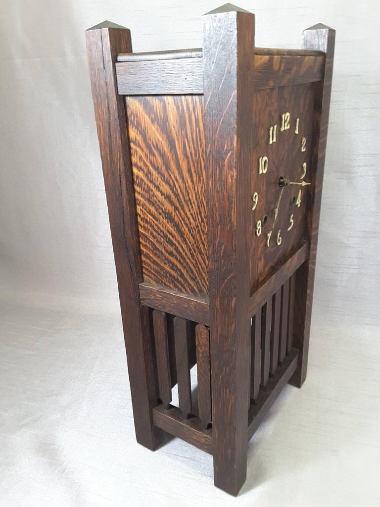 Arthur Pequegnat Mantle Clock, Tokio Model, Mission Style, Circa 1910