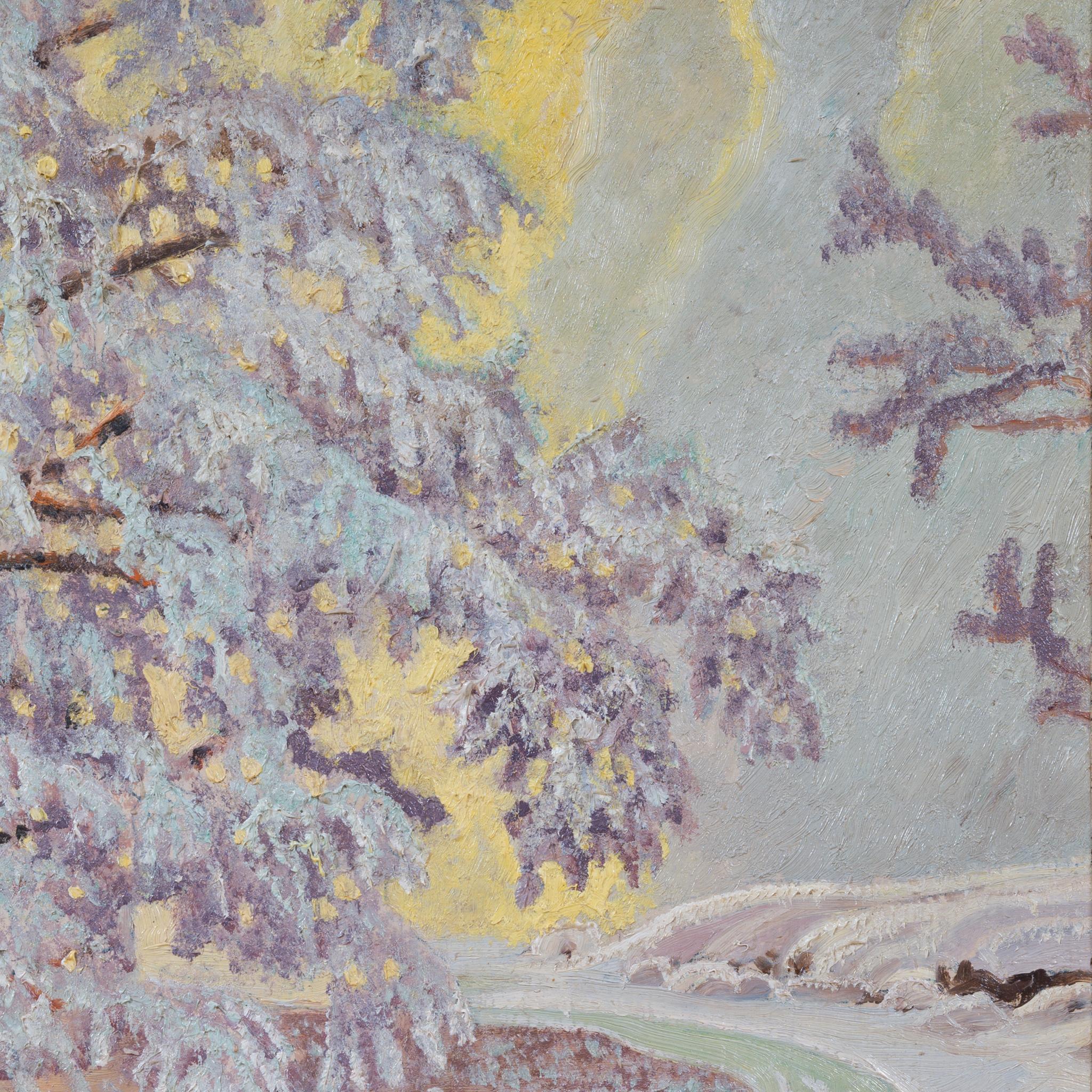Arthur Percy – Winter Landscape with Snow-Covered Trees and River For Sale 3