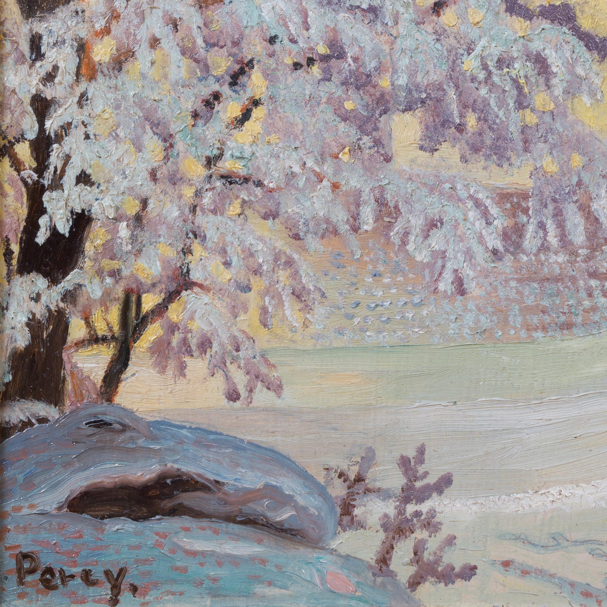 Arthur Percy – Winter Landscape with Snow-Covered Trees and River For Sale 7