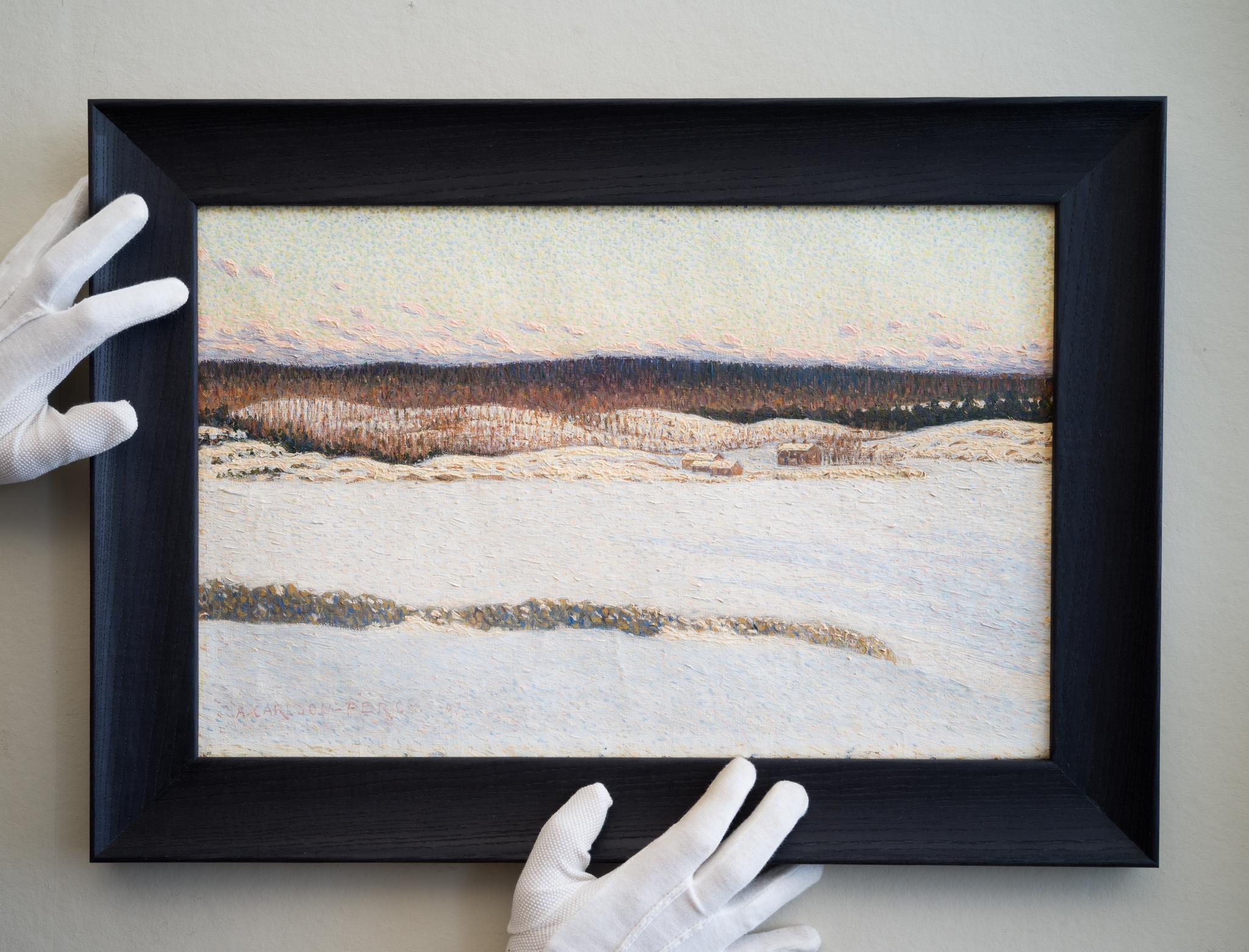 Pointillist – skandinavische Winterlandschaft, 1907 von Arthur Percy  im Angebot 1