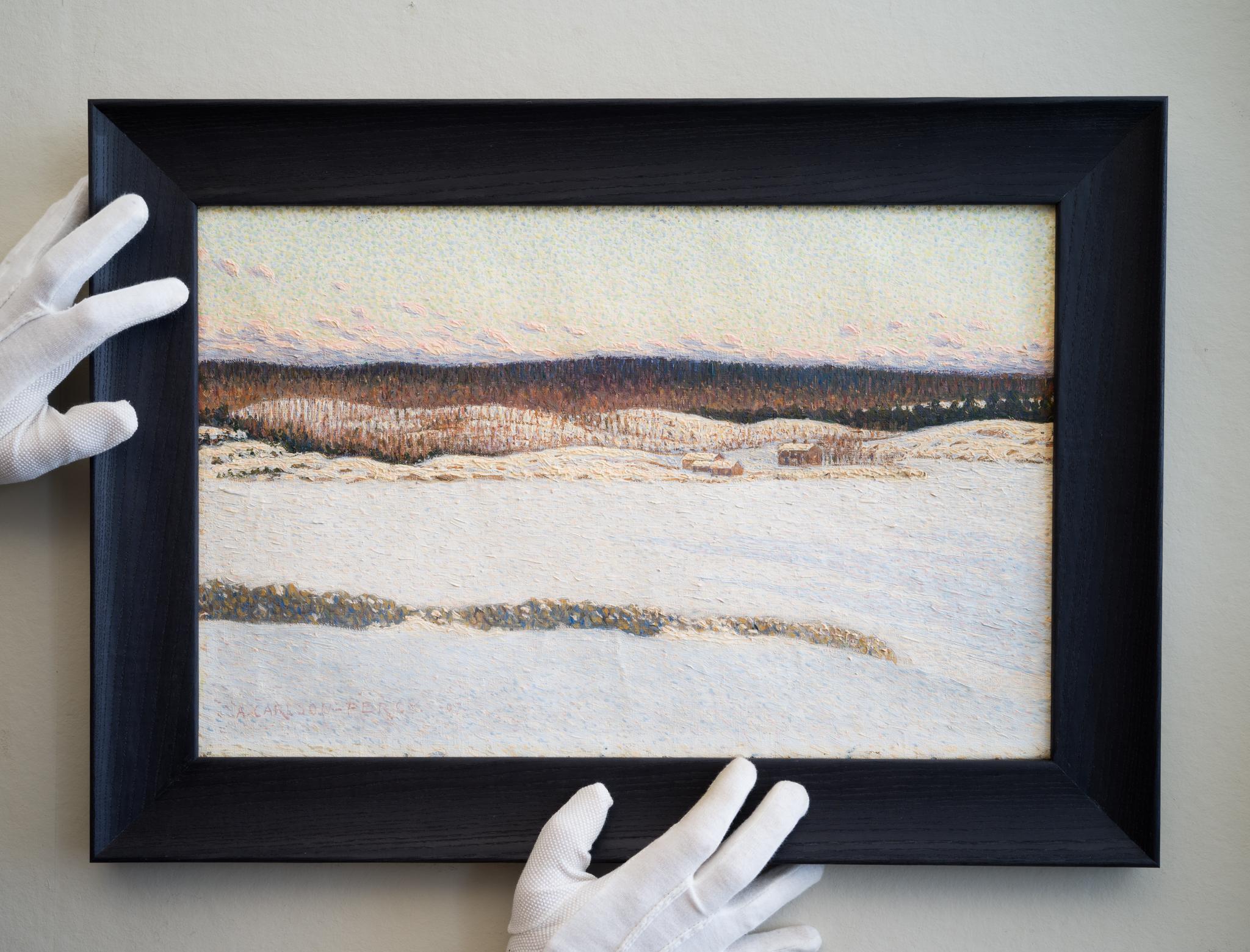 Puntillista - Paisaje invernal escandinavo, 1907 por Arthur Percy en venta 2
