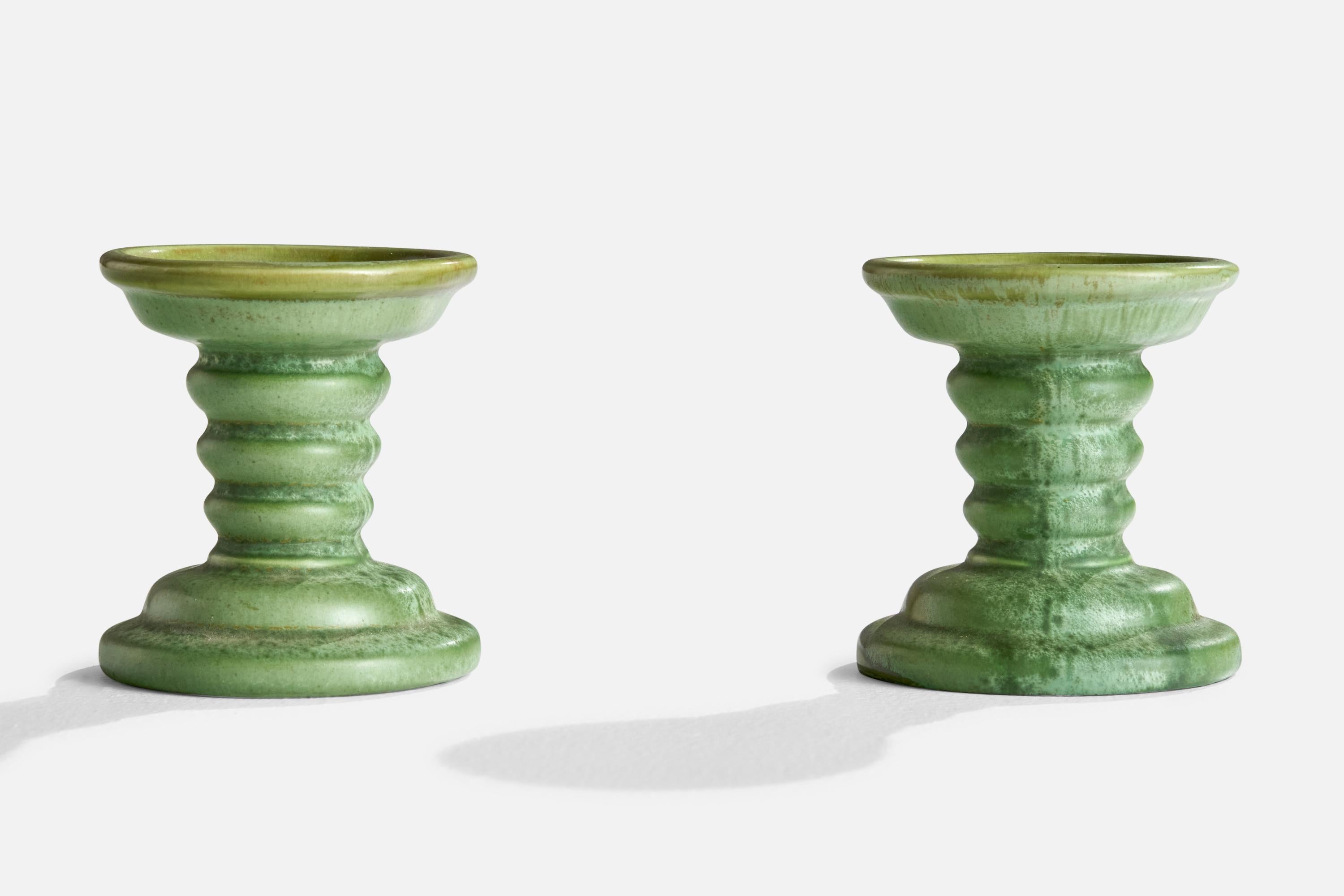 Scandinavo moderno Arthur Percy, Candelieri, Ceramica, Svezia, anni '30 in vendita