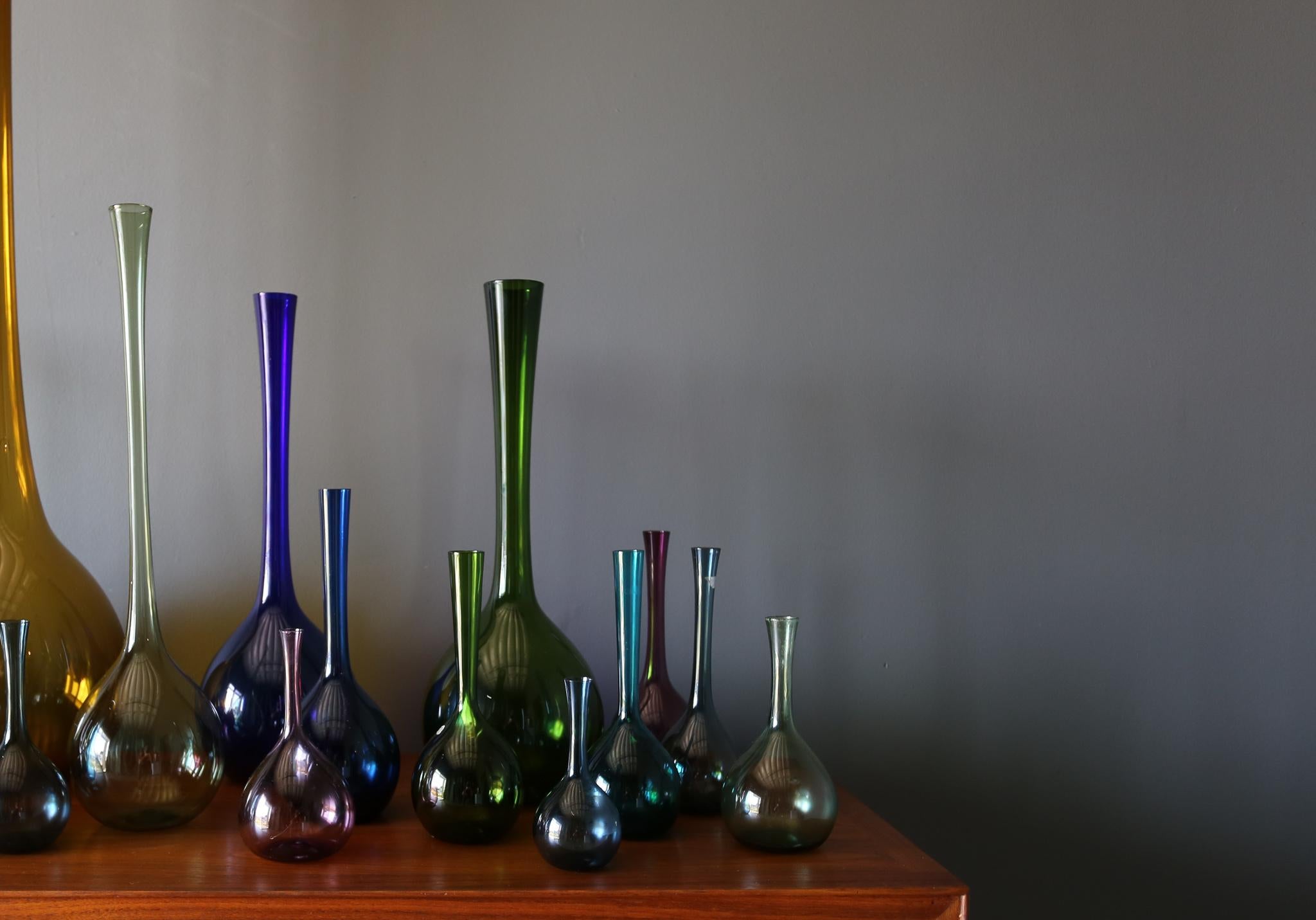 20th Century Arthur Percy Collection of 32 Glass Vases for Gullaskruf of Sweden, circa 1955
