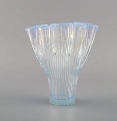 Arthur Percy for Gullaskruf, Veckla Vase in Light Blue Mouth Blown Art Glass