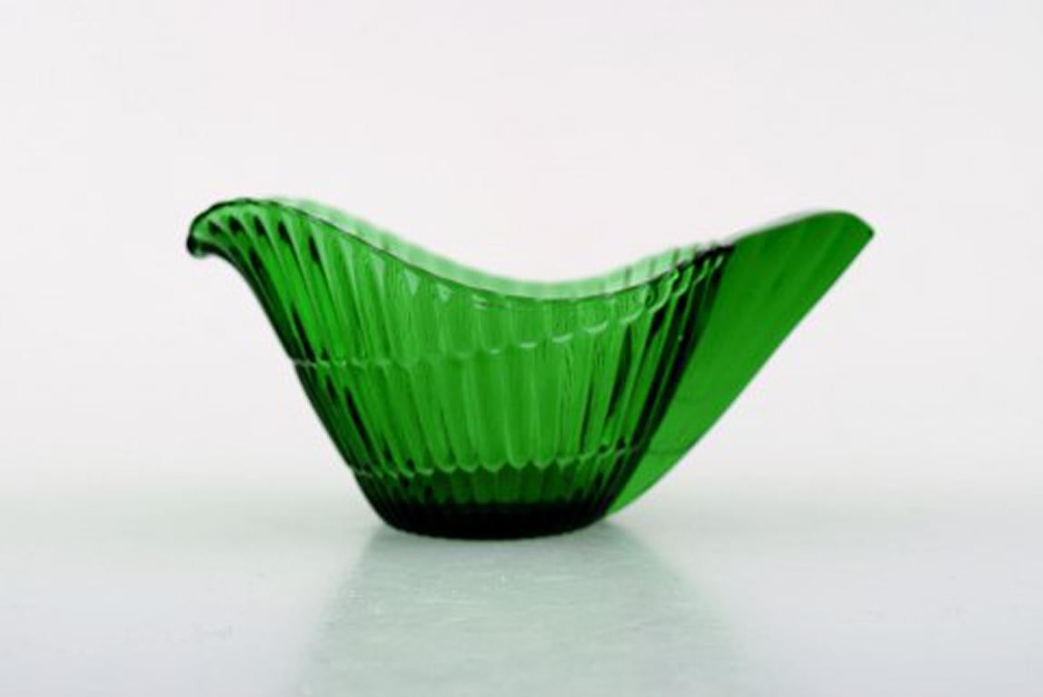 Swedish Arthur Percy for Nybro Sweden, Collection of Green Art Glass, 9 Pieces For Sale