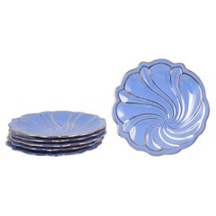 Arthur Percy for Upsala Ekeby. Set of six ceramic "Safir" plates. Mid-20th C.